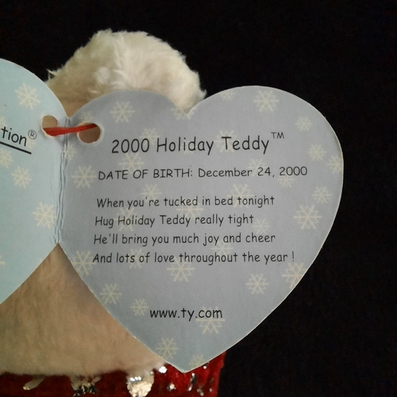 TY Beanie Babies 2000 Holiday Teddy - Picture 4 of 5